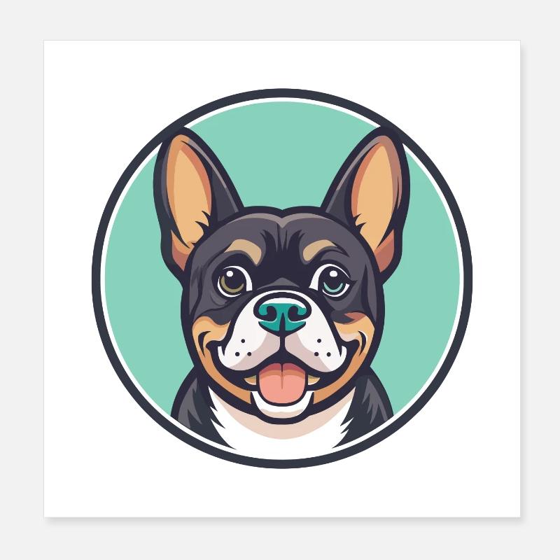 Cao De Castro Laboreiro Dog Breed Cartoon Kawaii Poster 8" x 8" (20x20 cm)