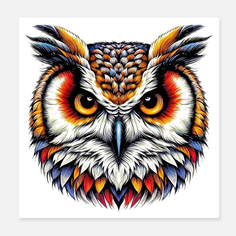 Eule Poster 20x20 cm