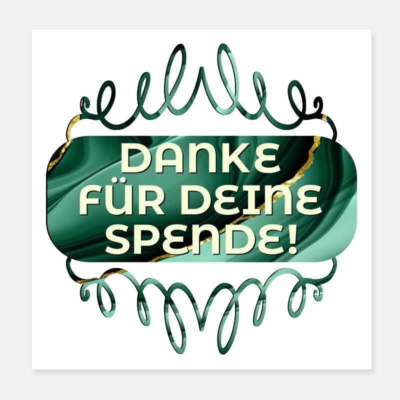 DANKE SPENDE Poster 20x20 cm