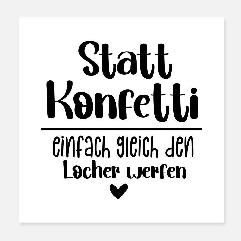 Lancer de confettis de perforation - Poster 20 x 20 cm - blanc