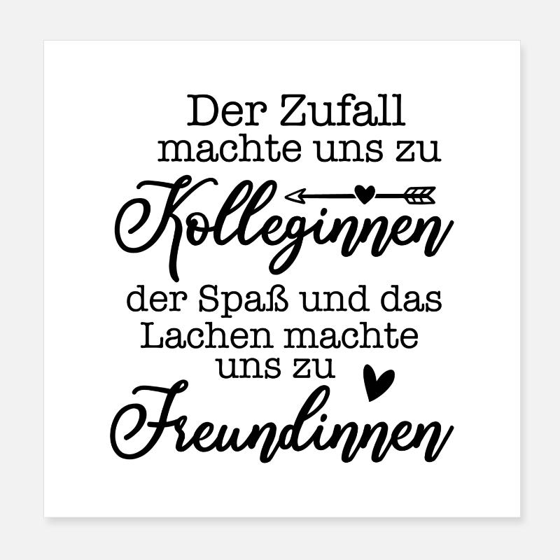 Fun Joie Rire Copines - Poster 20 x 20 cm - blanc