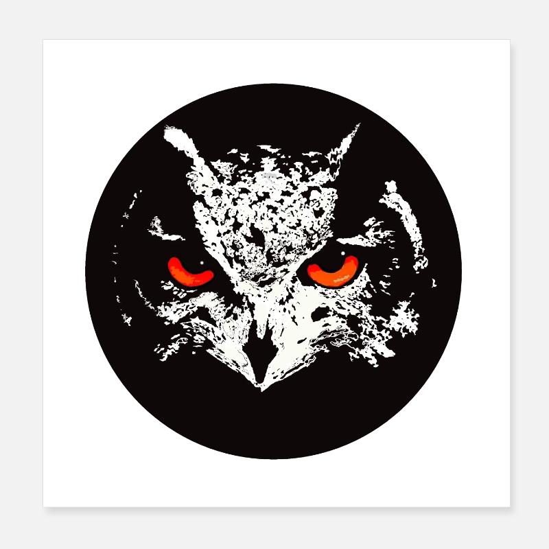 Uhu schaurig Poster 20x20 cm