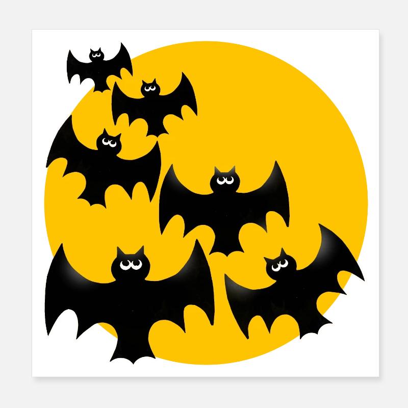 Halloween Bats Poster 8" x 8" (20x20 cm)