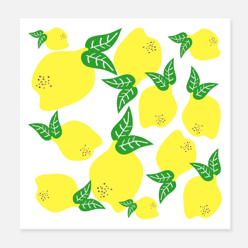 Zitronen Muster Poster 20x20 cm
