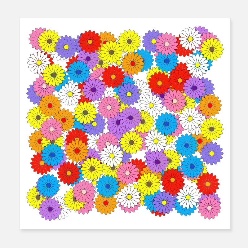 Mer de fleurs Poster 20 x 20 cm