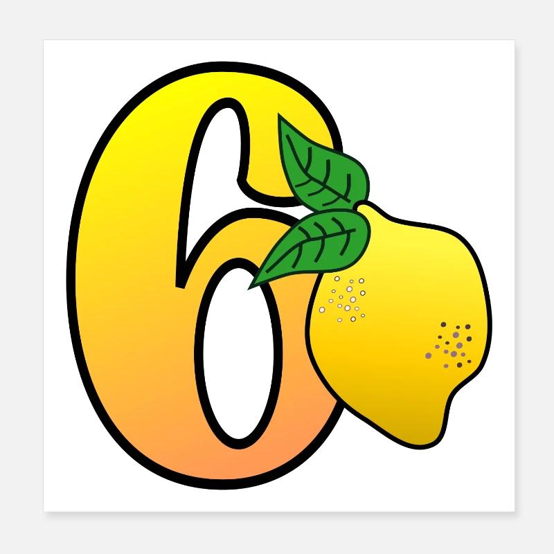 NUMÉRO 60E ANNIVERSAIRE - CITRON Poster 20 x 20 cm