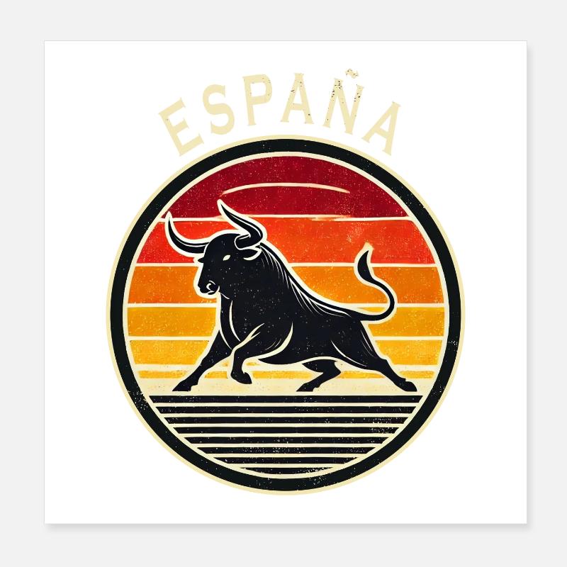 Spanien España Stier Design Poster 20x20 cm