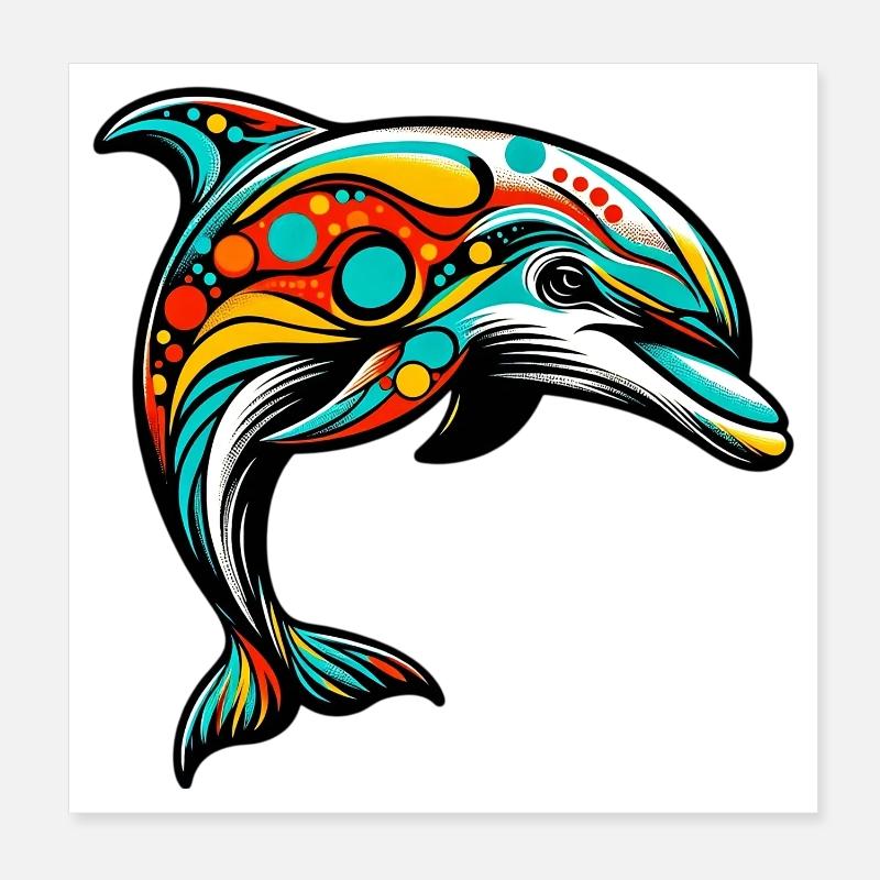 Delfin Poster 20x20 cm