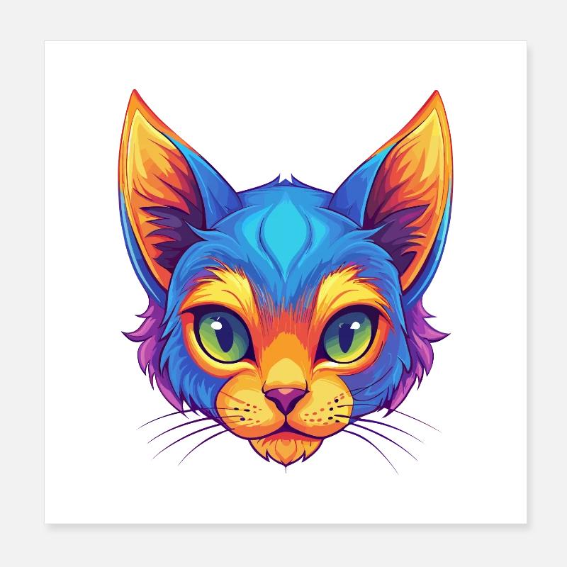 Pixie Bob Katze Rasse Cartoon Kawaii Tier Haustier Poster 20x20 cm