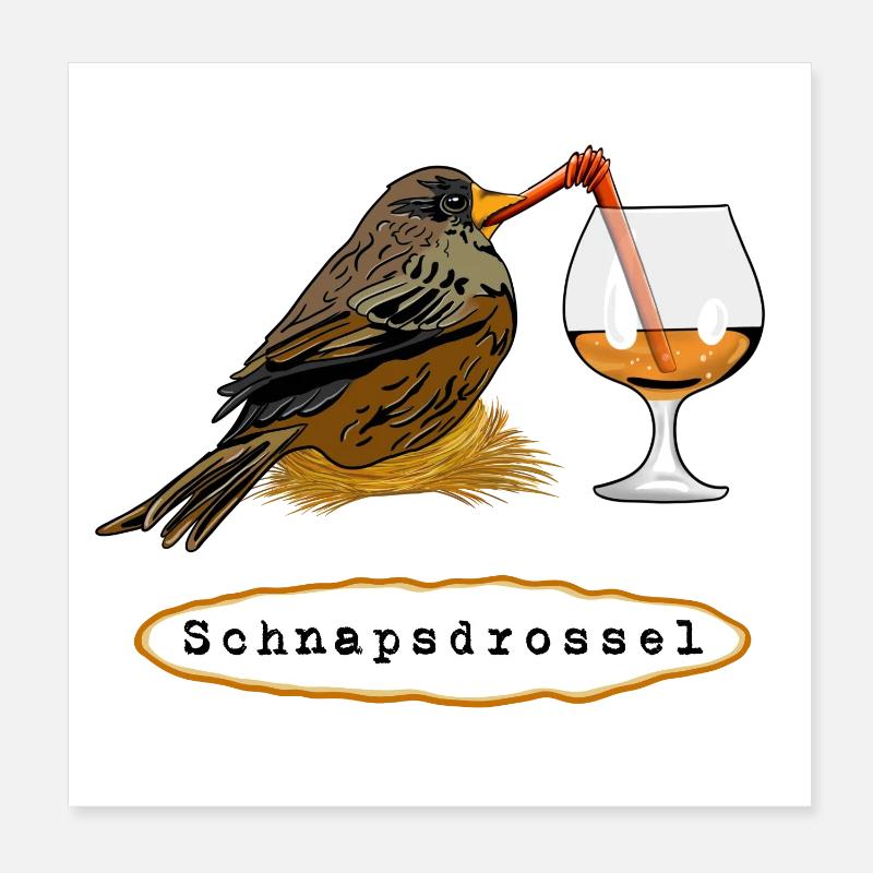 Stößchen ! Boozer Poster 20 x 20 cm