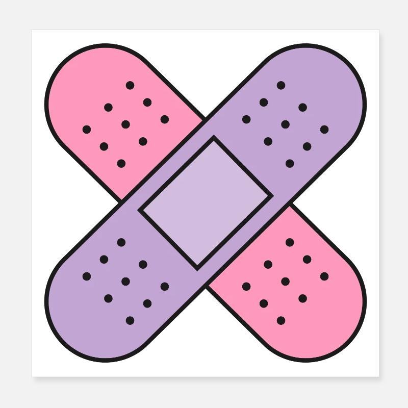 Croix en plâtre Couleur Poster 20 x 20 cm