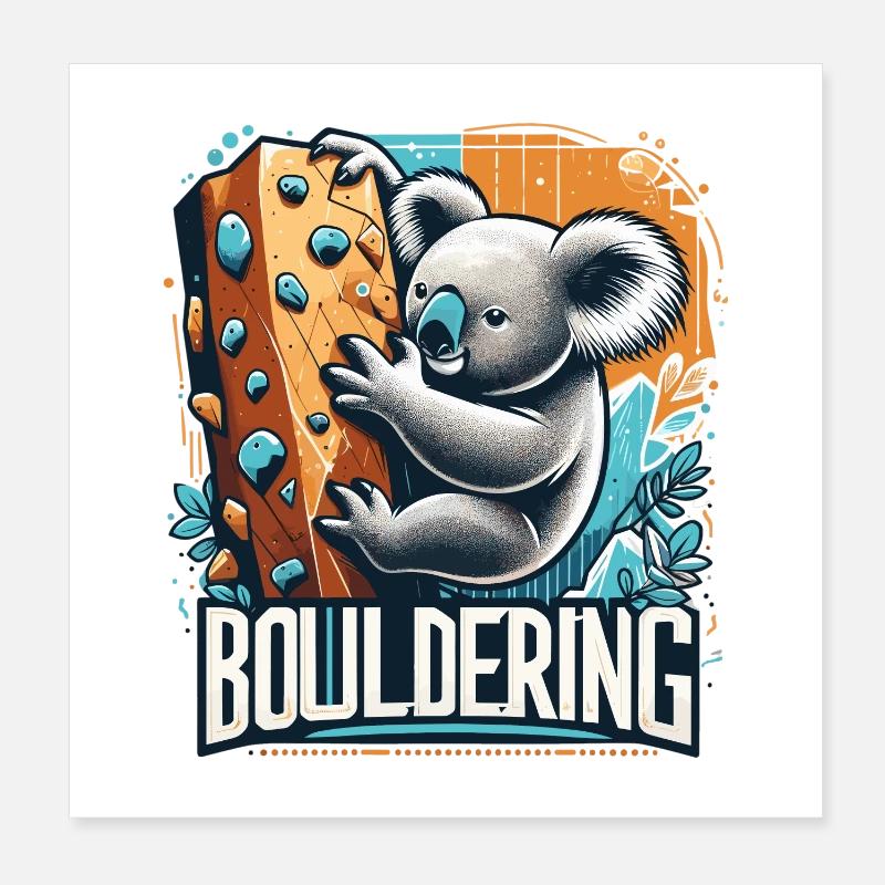 Bouldern Koala Geschenk Poster 20x20 cm