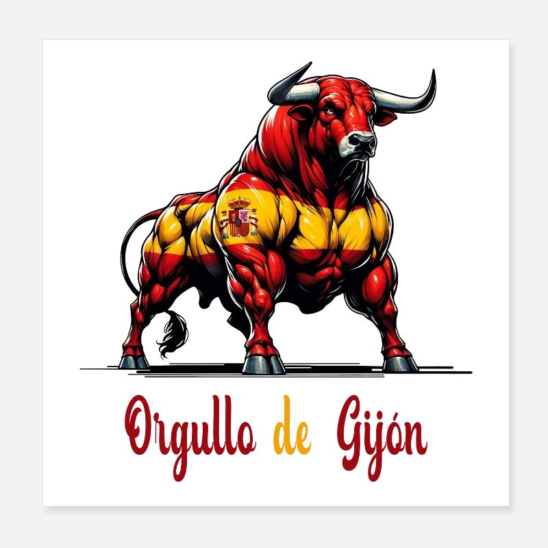 Le design du drapeau de Pride Gijón Poster 20 x 20 cm