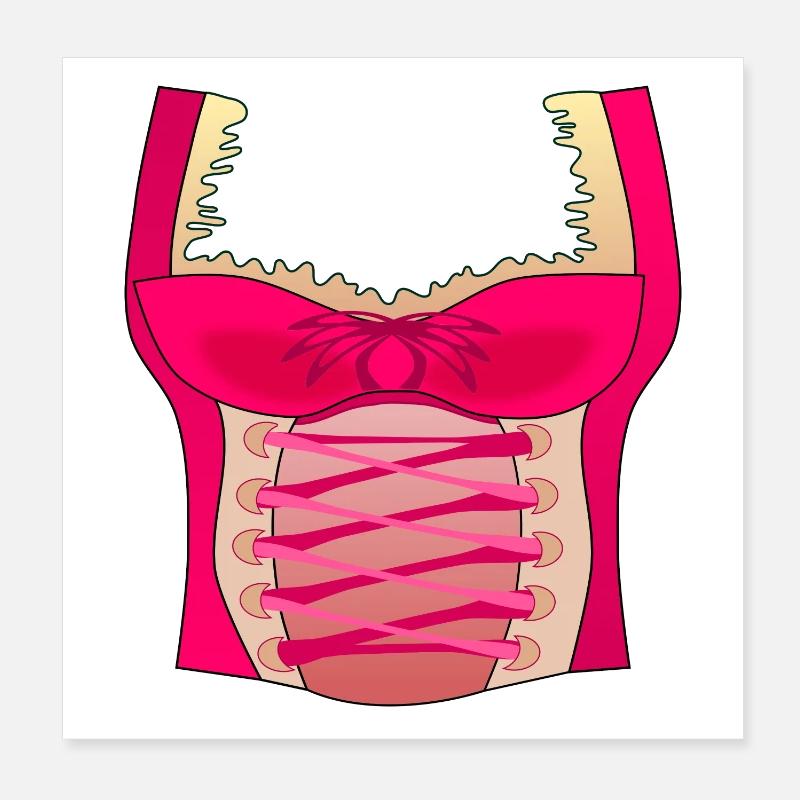 WOMEN'S TRADITIONAL DIRNDL Poster 8" x 8" (20x20 cm)