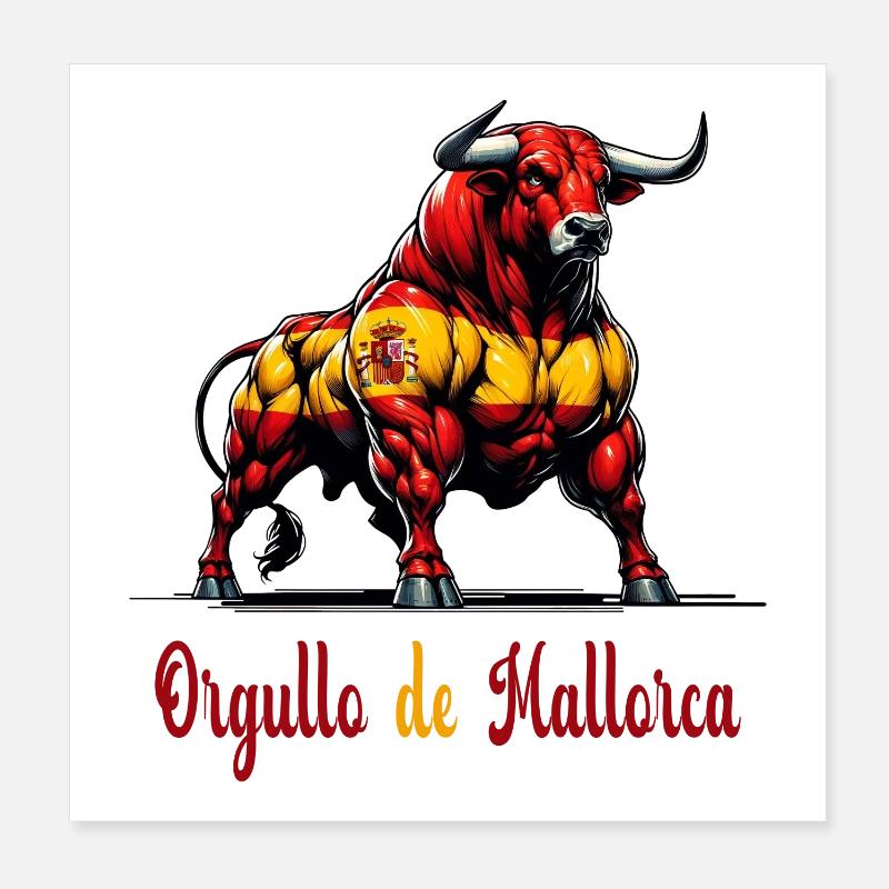 Der Stolz Mallorca Flagge Design Poster 20x20 cm