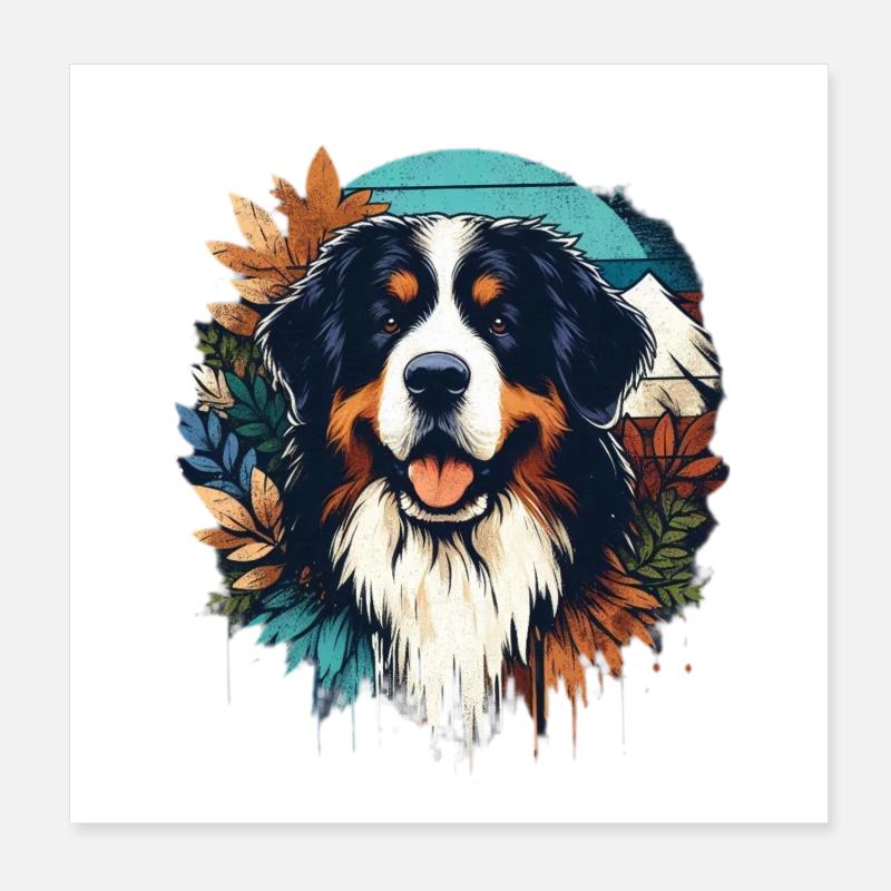 Bernese mountain dog Poster 8" x 8" (20x20 cm)