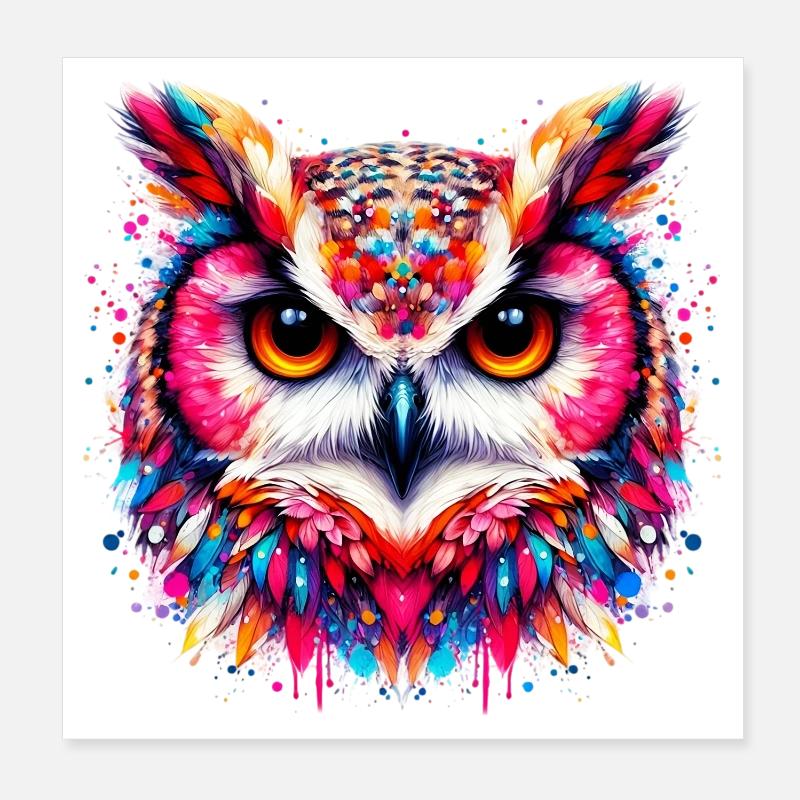 Owl Poster 8" x 8" (20x20 cm)