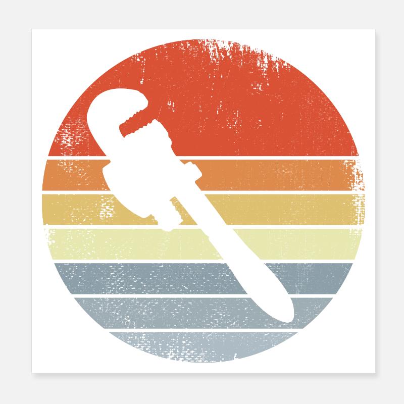 Clé à pipe look vintage Poster 20 x 20 cm