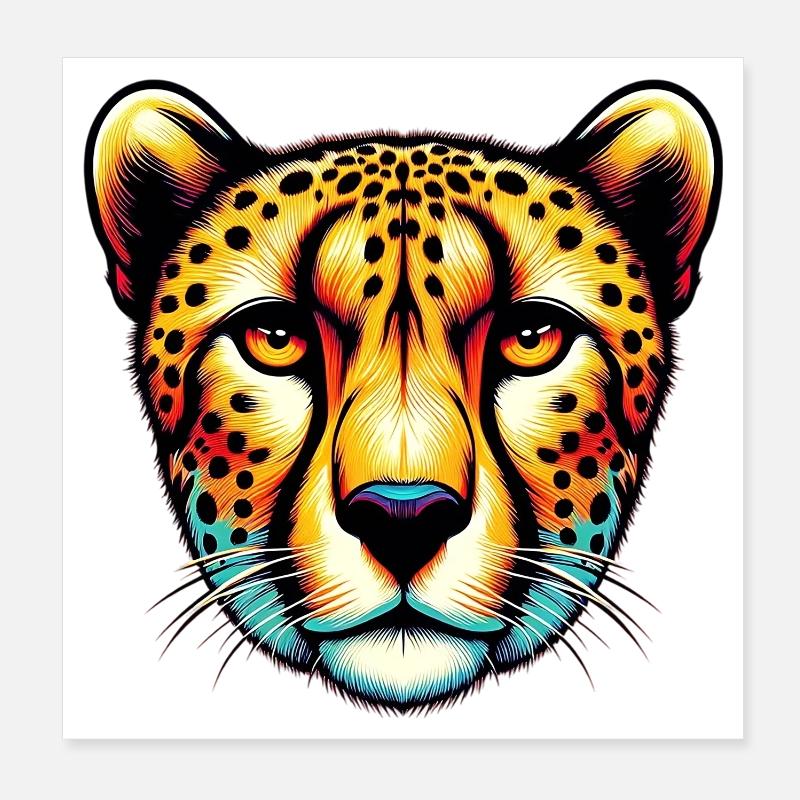Gepard Poster 20x20 cm