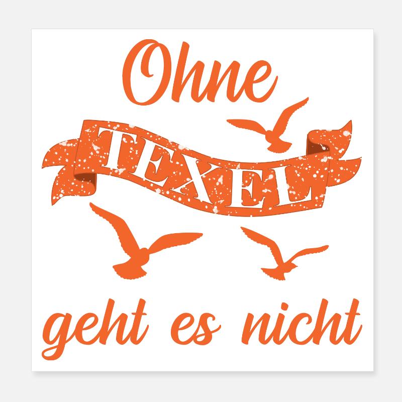 Texel Urlaub - Poster 20x20 cm - Weiß