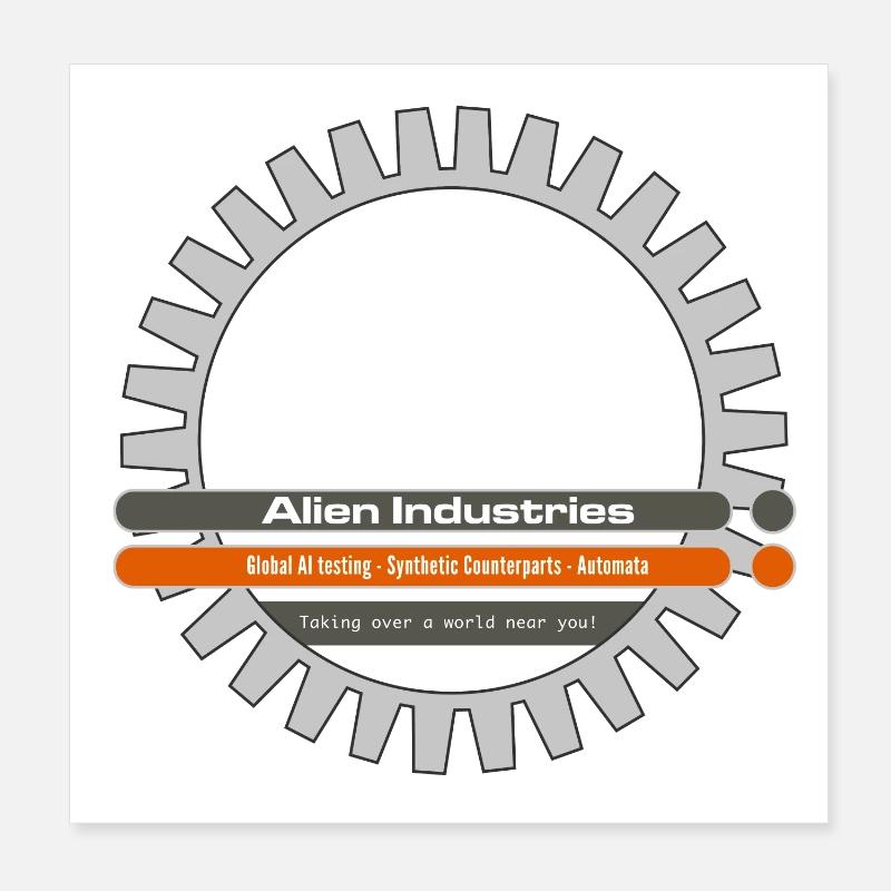alien industries cog logo Poster 8" x 8" (20x20 cm)