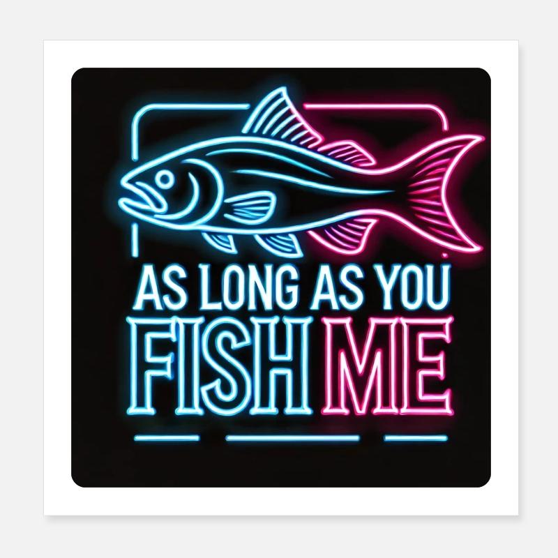 Tant que tu me pêcheras, design de perche Poster 20 x 20 cm