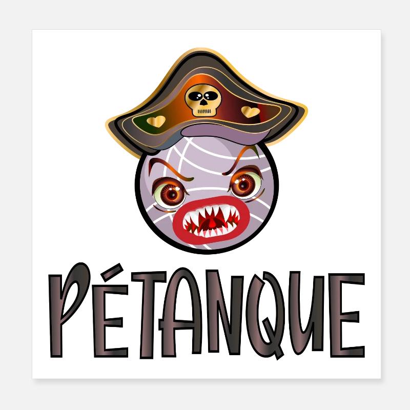 Pétanque Boules Pirate - Costume Poster 20 x 20 cm
