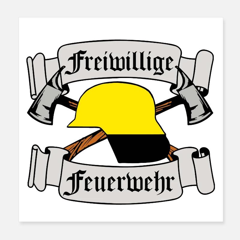 Freiwillige Feuerwehr Emblem Poster 20x20 cm