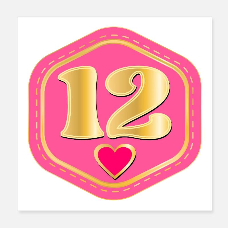 Numéro Douze - Douzième Anniversaire Poster 20 x 20 cm