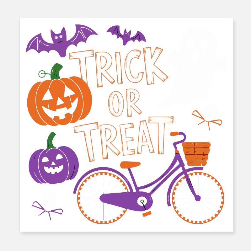 Halloween Fahrrad Süßes oder Saures Design Poster 20x20 cm