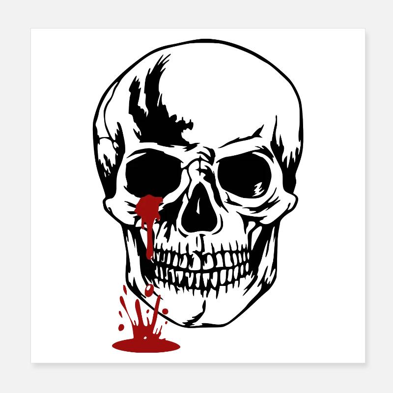 Tête de mort Poster 20 x 20 cm