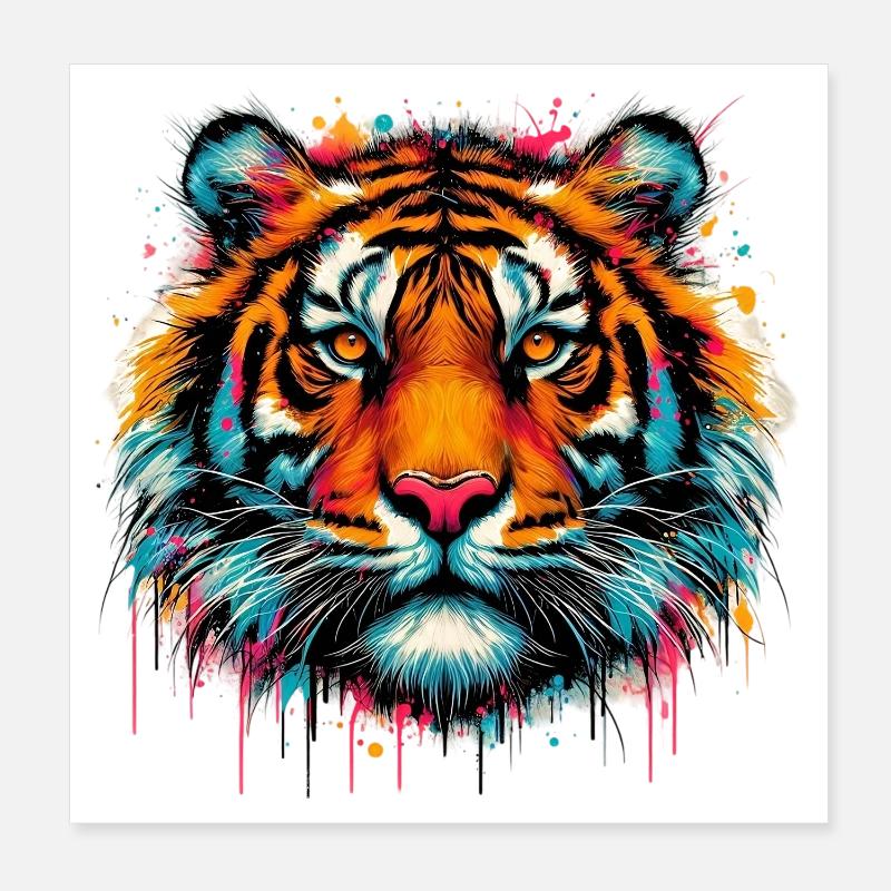 Tiger Poster 8" x 8" (20x20 cm)