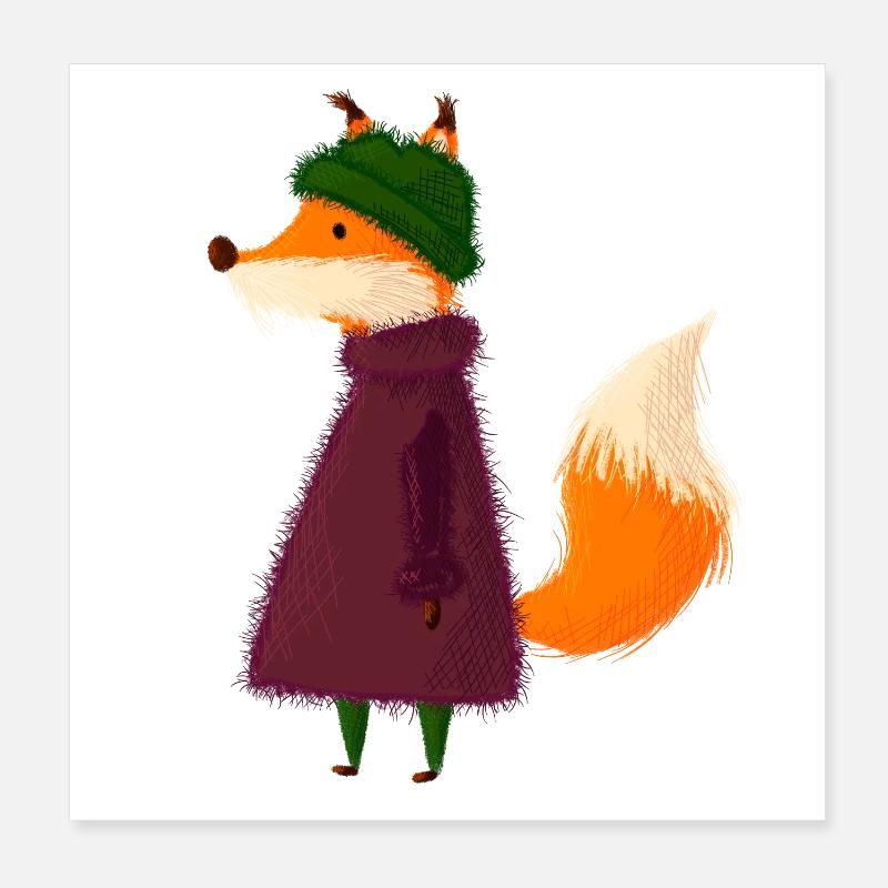 Renard Poster 20 x 20 cm
