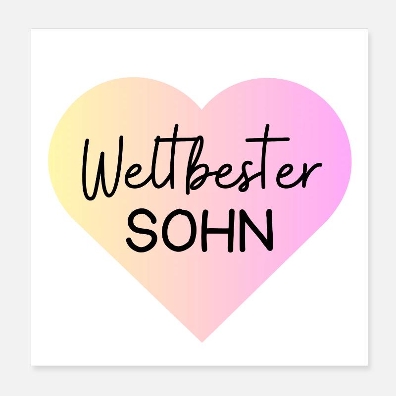 Weltbester Sohn Poster 20x20 cm