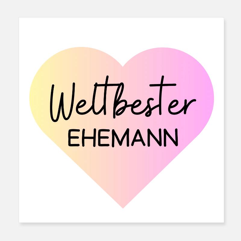 Weltbester Ehemann! Herz, personalisierbar Poster 20x20 cm