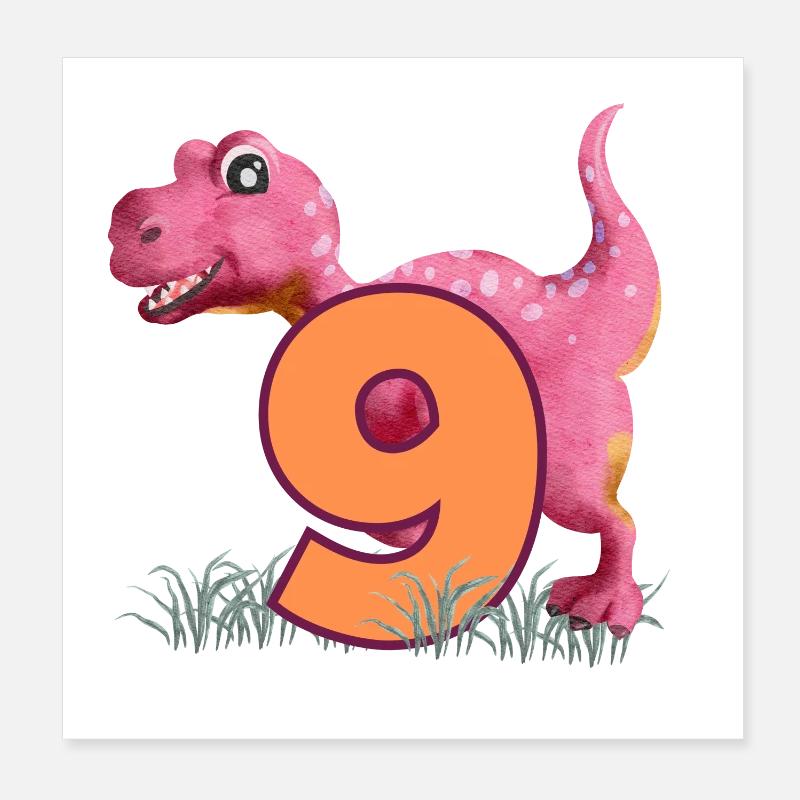 Nr.9 Dino Poster 20x20 cm