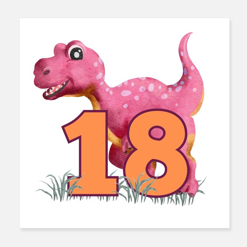 N°18 Dino Poster 20 x 20 cm
