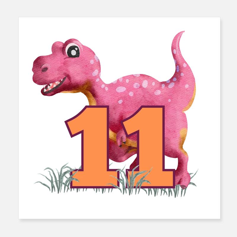 Nr.11 Dino Poster 20x20 cm