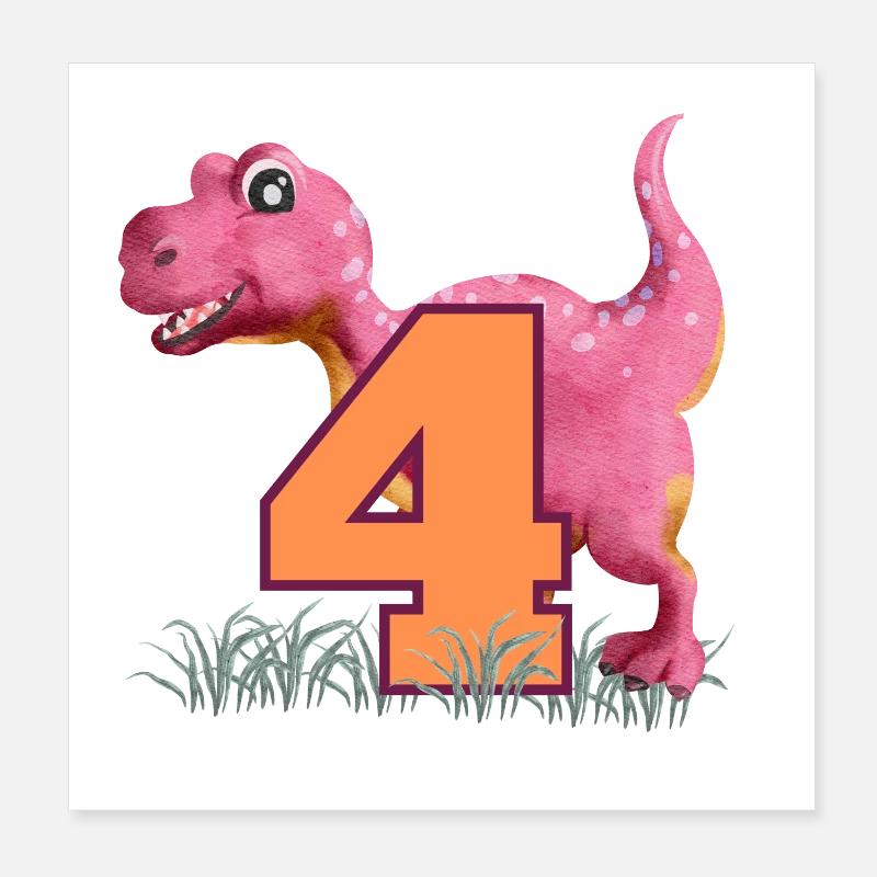 N°4 Dino Poster 20 x 20 cm