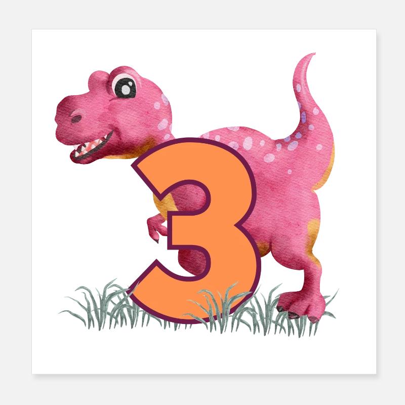 Nr.3 Dino Poster 20x20 cm