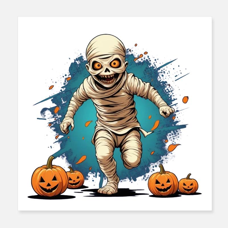 Halloween Mummy Poster 8" x 8" (20x20 cm)