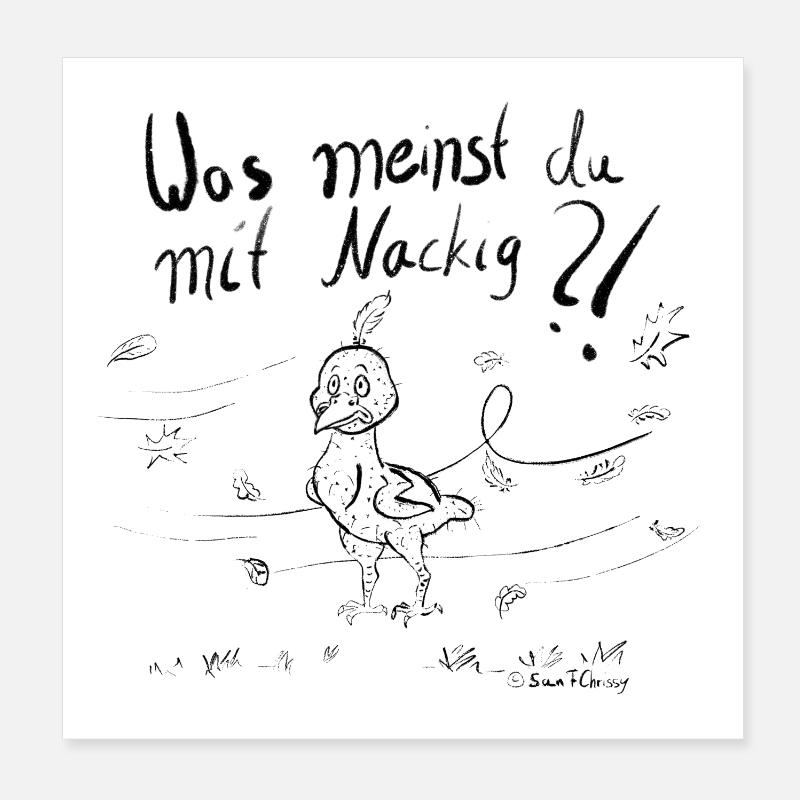 Un oiseau en mue dans le vent d’automne Poster 20 x 20 cm