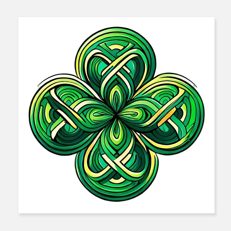 Trèfle à quatre feuilles Poster 20 x 20 cm