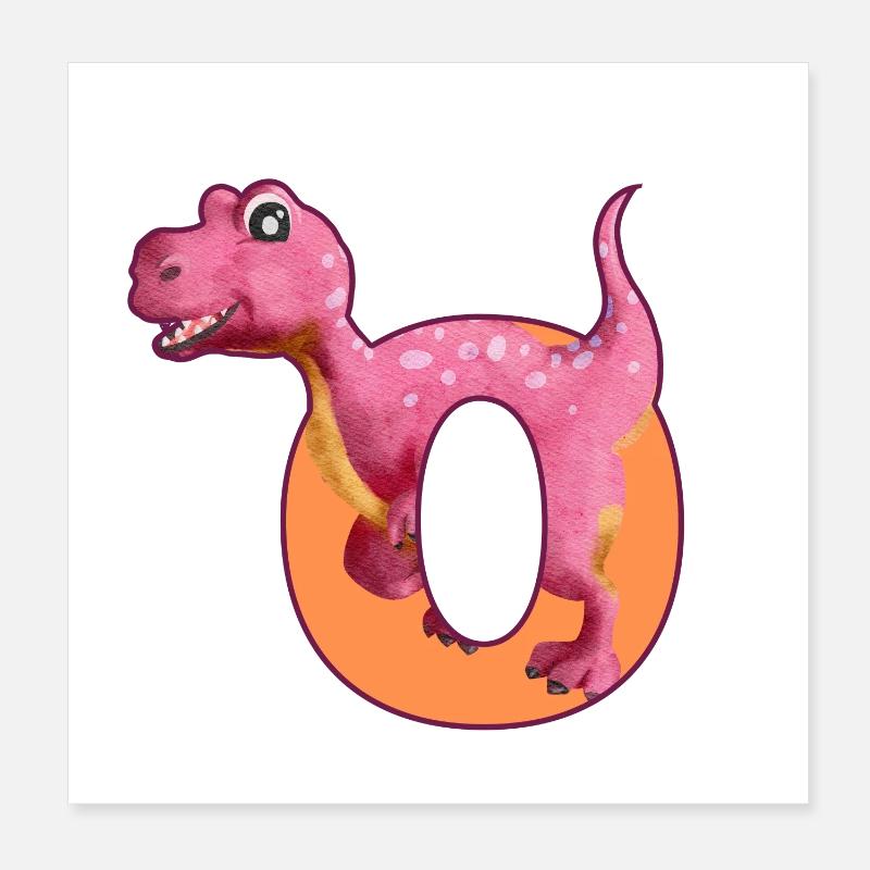 O - DINOSAUR, customizable Poster 8" x 8" (20x20 cm)