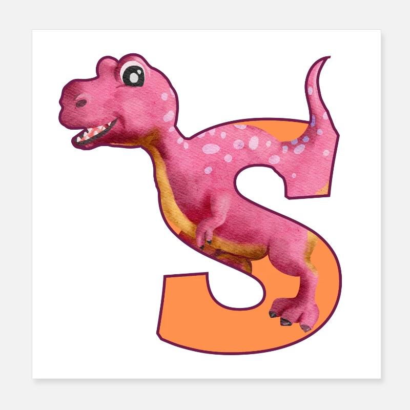 S - DINOSAUR, customizable Poster 8" x 8" (20x20 cm)