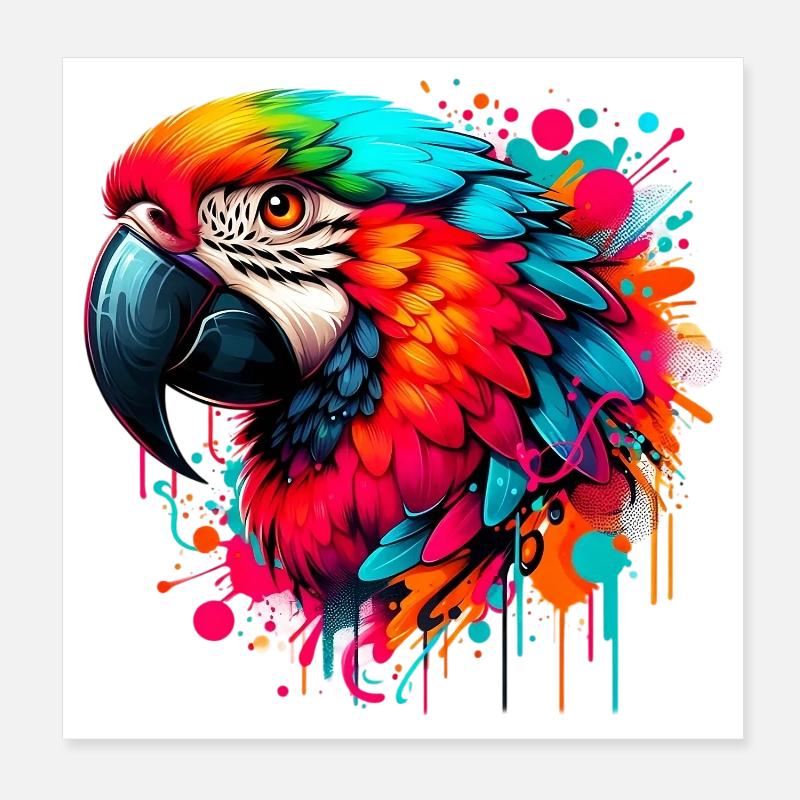 Papagei Poster 20x20 cm
