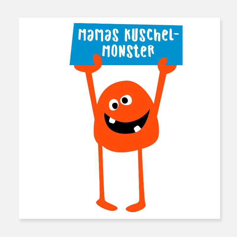 Monster Mom Cuddle Halloween Comic Cool Sayings Poster 8" x 8" (20x20 cm)