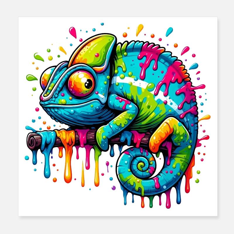 Caméléon Poster 20 x 20 cm