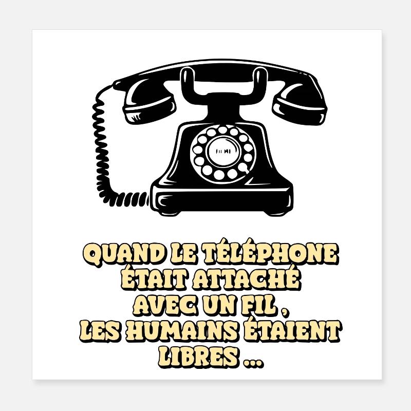 Wenn das Telefon ein Kabel hatte Poster 20x20 cm