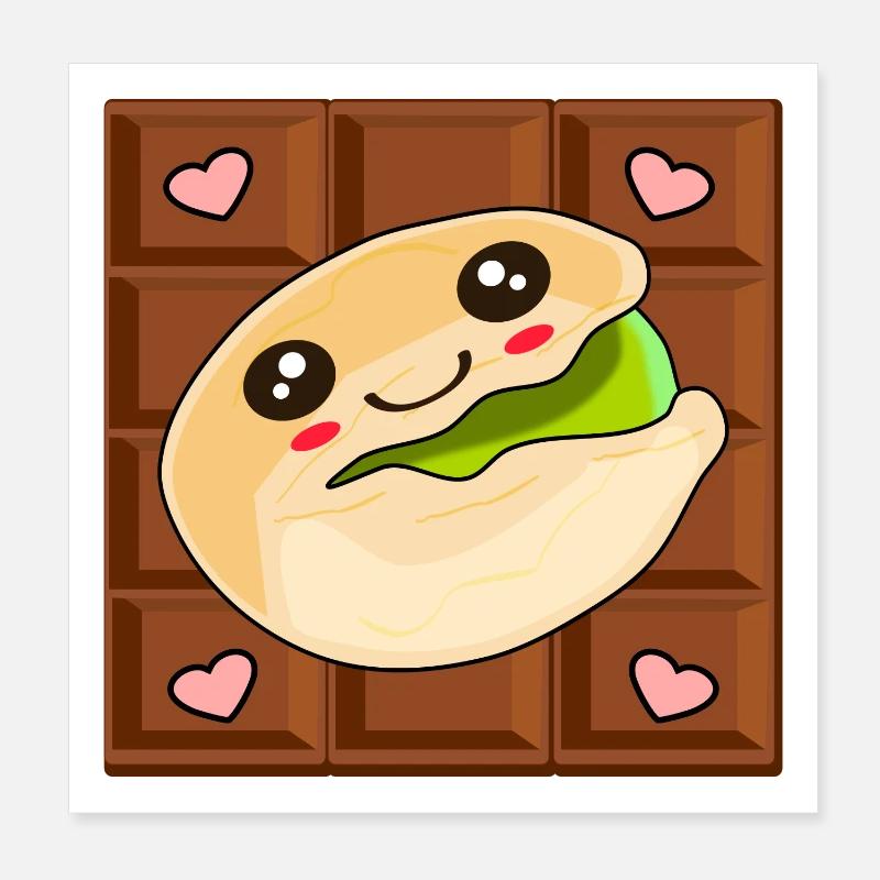 KAWAII CHOCOLAT PISTACHE Poster 20 x 20 cm